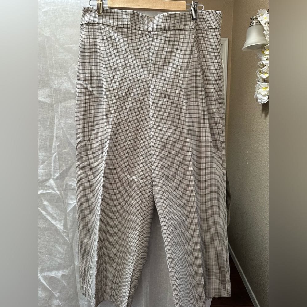 Worthington Plaid wide leg in Black and White and mustard
